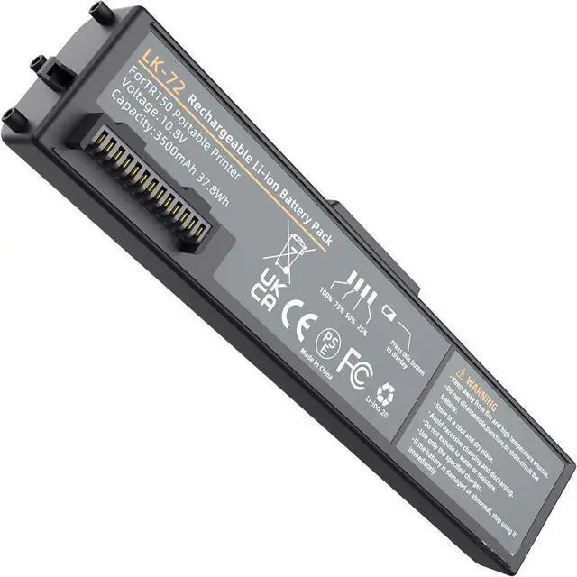 Alt view image 4 of 6 - LK-72 10.8V 3500mAh 37.8Wh Li-ion Battery for Canon Pixma TR150 TR160 TR163 Portable Printer Replaces 4228C002 4228C003 Grade A Cells
