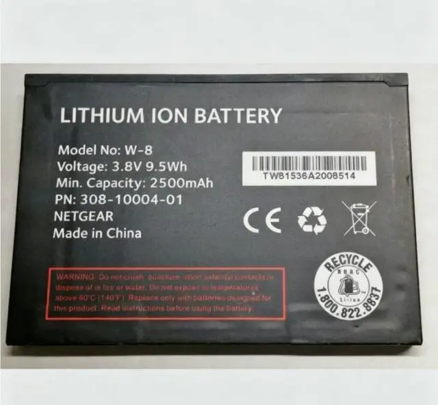 Main image of New W-8 2500mAh 9.5Wh Battery for Netgear AirCard 779S AC779S Fuse 779 Replaces 308-10004-01 Grade A Cells 12-Month Warranty