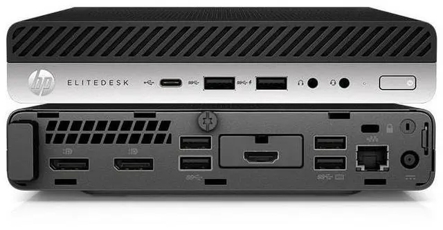 Alt view image 2 of 4 - HP EliteDesk 705 G4 mini Home and Business Desktop Mini Black (AMD Ryzen 5 PRO 2400GE 4-Core, 16GB RAM, 512GB SATA SSD, AMD RX Vega 11, Wifi, Bluetooth, 6xUSB 3.1, 3 Display Port (DP), Win 10 Pro)