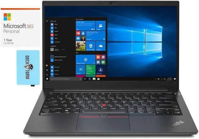 Main image of Lenovo ThinkPad E14 Gen 3 Home & Business Laptop (AMD Ryzen 7 5700U 8-Core, 14.0" 60Hz Full HD (1920x1080), AMD Radeon, 12GB RAM, 1TB PCIe SSD, Wifi, Win 10 Pro) with Microsoft 365 Personal , Hub
