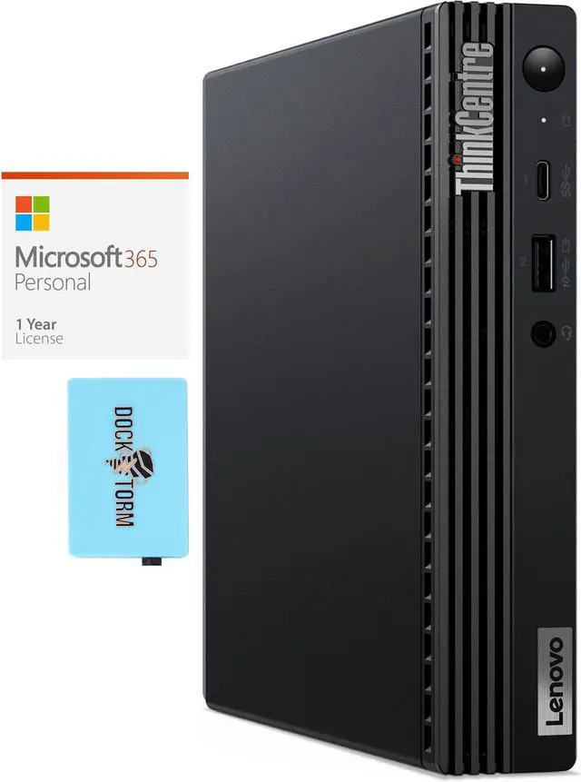 Main image of Lenovo ThinkCentre M70q Tiny Home & Business Mini Desktop (Intel i3-10100T 4-Core, Intel UHD 630, 32GB RAM, 512GB PCIe SSD + 1TB HDD (2.5), Wifi, Win 11 Pro) with Microsoft 365 Personal , Hub