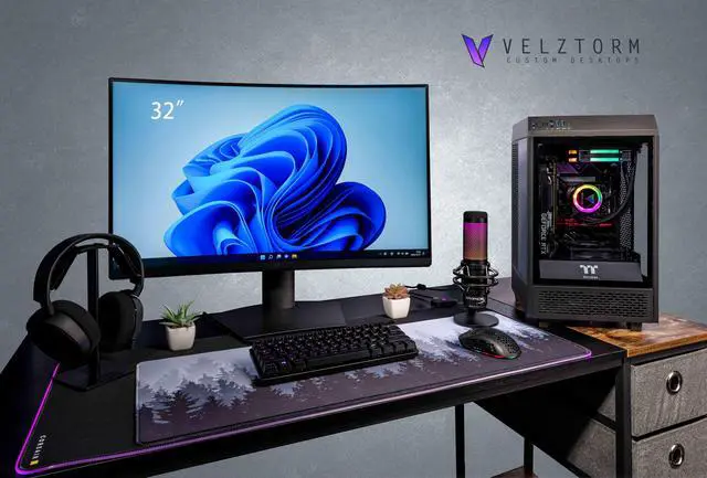 Alt view image 2 of 7 - Velztorm Black Vertix Gaming Custom Desktop (AMD Ryzen 9 5900X 12-Core, GeForce RTX 3080, 16GB RAM, 1TB HDD, Wifi, USB 3.2, HDMI, Bluetooth, Display Port, Win 10 Pro)