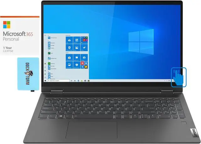 Main image of Lenovo IdeaPad Flex 5 15A Home & Business 2-in-1 Laptop (AMD Ryzen 7 5700U 8-Core, 15.6" 60Hz Touch Full HD (1920x1080), AMD Radeon, 16GB RAM, Win 10 Pro) with Microsoft 365 Personal , Hub