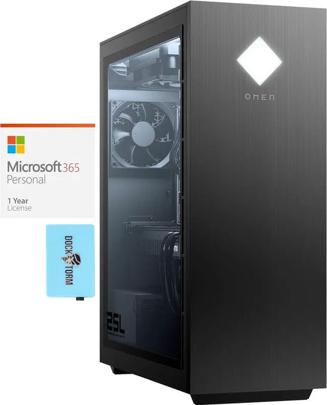 Main image of HP OMEN GT12-0124 25L Home & Business Desktop (Intel i5-10400 6-Core, GeForce GTX 1660 Super, 64GB RAM, 512GB SATA SSD, Wifi, USB 3.2, HDMI, Win 10 Pro) with Microsoft 365 Personal , Hub