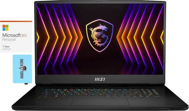Main image of MSI TITAN GT77 12UHS Gaming & Entertainment Laptop (Intel i7-12800HX 16-Core, 17.3" 144Hz 4K Ultra HD (3840x2160), GeForce RTX 3080 Ti, Win 11 Pro) with Microsoft 365 Personal , Hub