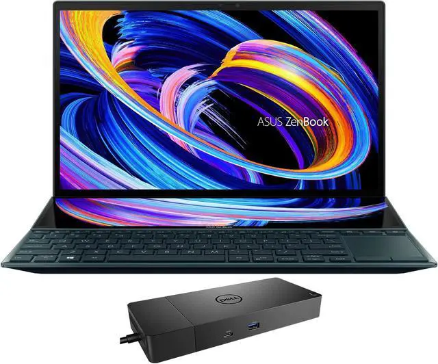 Main image of ASUS ZenBook Duo 14 School & Business Laptop (Intel i7-1195G7 4-Core, 14.0" 60Hz Touch Full HD (1920x1080), Intel Iris Xe, 8GB RAM, 2TB PCIe SSD, Win 11 Pro) with Thunderbolt Dock WD19TBS