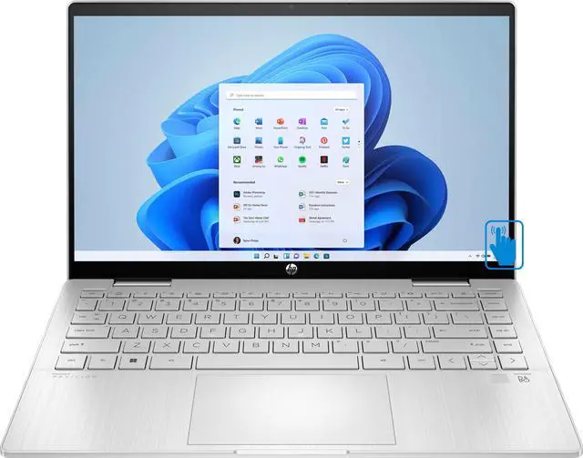 Main image of HP Pavilion x360 14-ek00 Home & Business 2-in-1 Laptop (Intel i5-1235U 10-Core, 14.0" 60Hz Touch Full HD (1920x1080), Intel Iris Xe, 8GB RAM, 512GB SSD, Backlit KB, Wifi, USB 3.2, Win 11 Home)