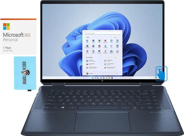 Main image of HP Spectre 16-f1013dx Home & Business 2-in-1 Laptop (Intel i7-12700H 14-Core, 16.0" 60Hz Touch 3072x1920, Intel Iris Xe, 16GB RAM, 512GB PCIe SSD, Win 11 Pro) with Microsoft 365 Personal , Hub