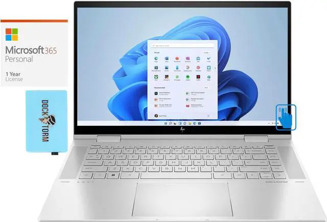 Main image of HP  Envy x360 15-ew00 Home & Business 2-in-1 Laptop (Intel i5-1235U 10-Core, 15.6" 60Hz Touch Full HD (1920x1080), Intel Iris Xe, 32GB RAM, Win 11 Home) with Microsoft 365 Personal , Hub