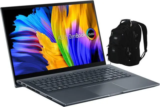 Main image of ASUS ZenBook Pro 15 Home & Business Laptop (AMD Ryzen 9 5900HX 8-Core, 15.6" 60Hz Touch Full HD (1920x1080), GeForce RTX 3050 Ti, 16GB RAM, Win 11 Pro) with Travel & Work Backpack