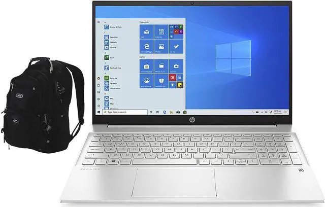 Main image of HP Pavilion - 15z-eh100 Home & Business Laptop (AMD Ryzen 7 5700U 8-Core, 15.6" 60Hz Full HD (1920x1080), AMD Radeon, 32GB RAM, 1TB PCIe SSD, Win 10 Pro) with Travel & Work Backpack