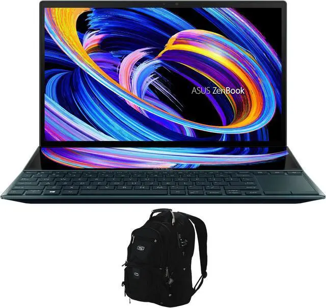Main image of ASUS ZenBook Duo 14 School & Business Laptop (Intel i7-1195G7 4-Core, 14.0" 60Hz Touch Full HD (1920x1080), Intel Iris Xe, 8GB RAM, 1TB PCIe SSD, Win 11 Pro) with Travel & Work Backpack