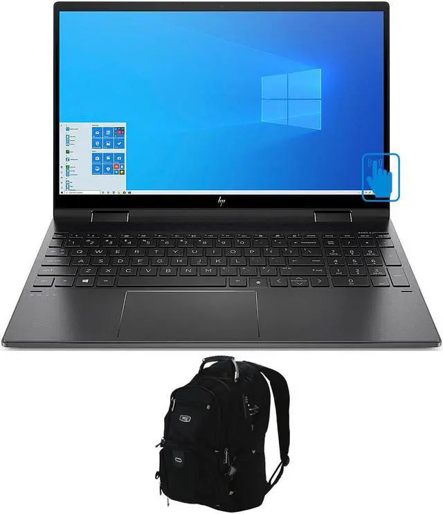 Main image of HP ENVY x360 -15 Home & Business 2-in-1 Laptop (AMD Ryzen 5 5500U 6-Core, 15.6" 60Hz Touch Full HD (1920x1080), AMD Radeon, 8GB RAM, 256GB SSD, Win 11 Home) with Travel & Work Backpack