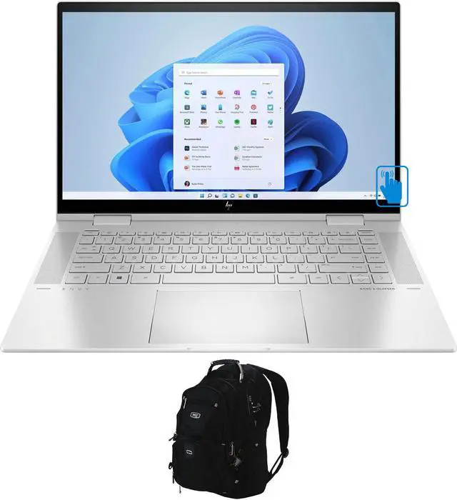 Main image of HP Envy x360 15-ew00 Home & Business 2-in-1 Laptop (Intel i7-1255U 10-Core, 15.6" 60Hz Touch Full HD (1920x1080), Intel Iris Xe, 16GB RAM, 512GB SSD, Win 11 Home) with Travel & Work Backpack