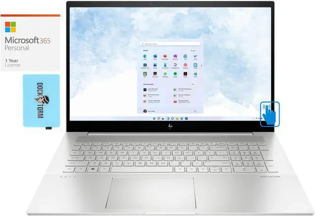 Main image of HP ENVY 17t-cr00 Home & Business Laptop (Intel i7-1260P 12-Core, 17.3" 60Hz Touch Full HD (1920x1080), Intel Iris Xe, 16GB RAM, 512GB SSD, Win 11 Home) with Microsoft 365 Personal , Hub