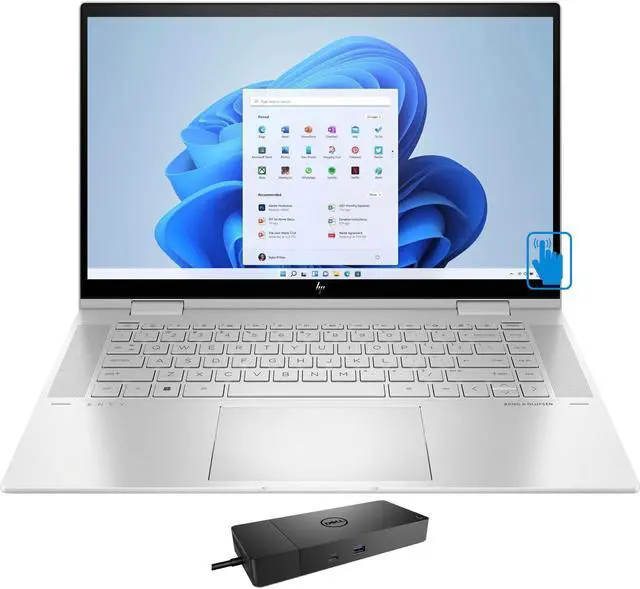 Main image of HP  Envy x360 15-ew00 Home & Business 2-in-1 Laptop (Intel i5-1235U 10-Core, 15.6" 60Hz Touch Full HD (1920x1080), Intel Iris Xe, 8GB RAM, 256GB SSD, Backlit KB, Win 11 Home) with WD19S 180W Dock