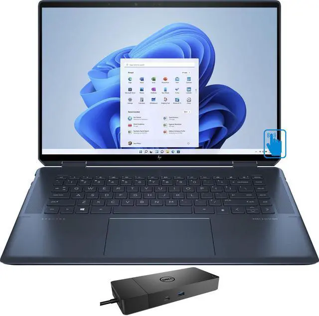 Main image of HP Spectre 16-f1013dx Home & Business 2-in-1 Laptop (Intel i7-12700H 14-Core, 16.0" 60Hz Touch 3K+ (3072x1920), Intel Iris Xe, 16GB RAM, 512GB SSD, Backlit KB, Win 11 Home) with WD19S 180W Dock