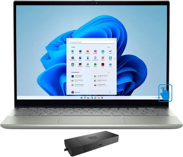 Main image of Dell Inspiron i7425 Home & Entertainment 2-in-1 Laptop (AMD Ryzen 7 5825U 8-Core, 14.0" 60Hz Touch Wide UXGA (1920x1200), AMD Radeon, 16GB RAM, 512GB SSD, Win 11 Home) with WD19S 180W Dock