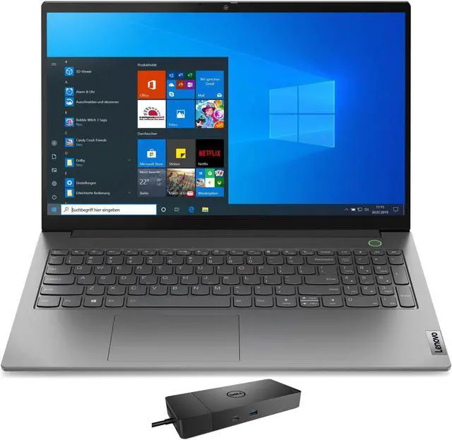 Main image of Lenovo ThinkBook 15 G3 ACL Home & Business Laptop (AMD Ryzen 5 5500U 6-Core, 15.6" 60Hz Full HD (1920x1080), AMD Radeon, 8GB RAM, 512GB m.2 SATA SSD, Backlit KB, Win 10 Pro) with WD19S 180W Dock