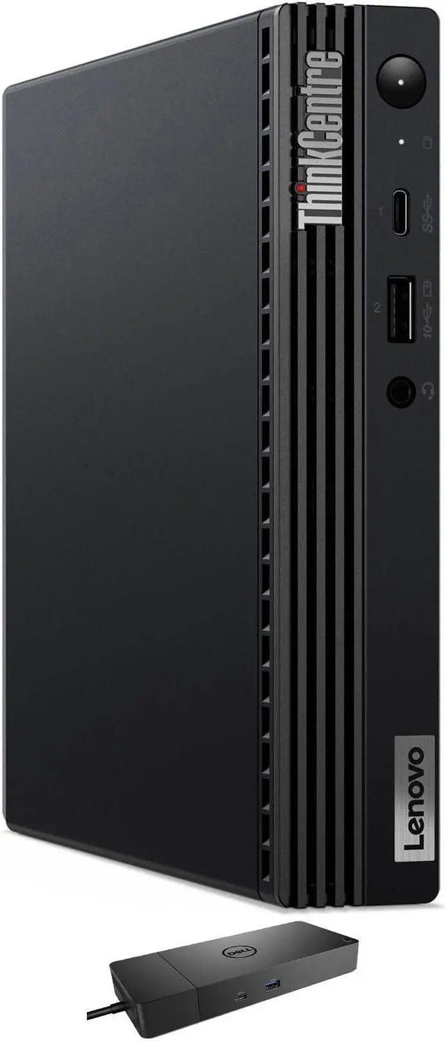 Main image of Lenovo ThinkCentre M70q Tiny Home & Business Mini Desktop (Intel i3-10100T 4-Core, Intel UHD 630, 32GB RAM, 512GB PCIe SSD + 2TB HDD (2.5), Wifi, USB 3.2, HDMI, Win 10 Pro) with WD19S 180W Dock