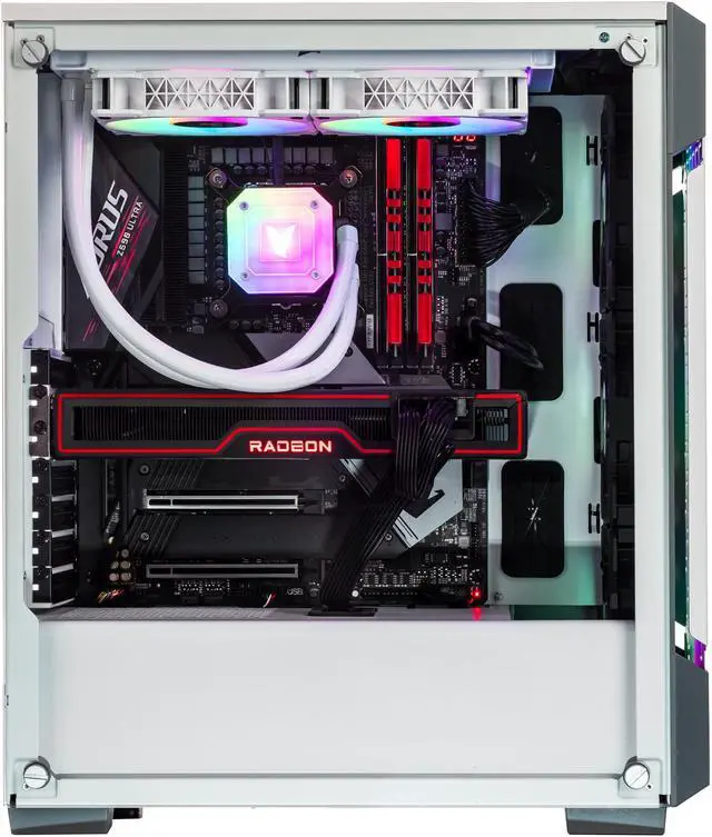 Alt view image 3 of 7 - Velztorm White Ferrux II Custom Built Gaming Desktop PC (Intel i9-12900K, Radeon RX 9070 XT, 32GB DDR4, 2TB PCIe SSD, RGB Fans, 240mm AIO, 750W PSU, WiFi 6, Bluetooth 5.1, RJ-45, Win 11 Pro)