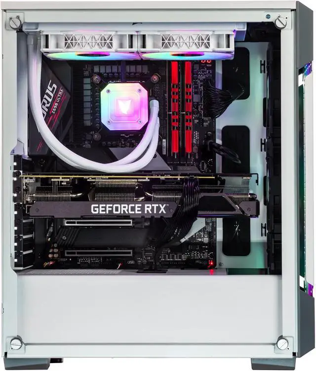 Alt view image 3 of 7 - Velztorm White Ferrux II CTO Gaming Desktop (Intel i9-12900K 16-Core, GeForce RTX 3080 10GB, 64GB DDR4, 4TB PCIe SSD + 6TB HDD (3.5), 240mm AIO, 750W PSU, WiFi 6, BT 5.1, Win 11 Pro) VELZ0072