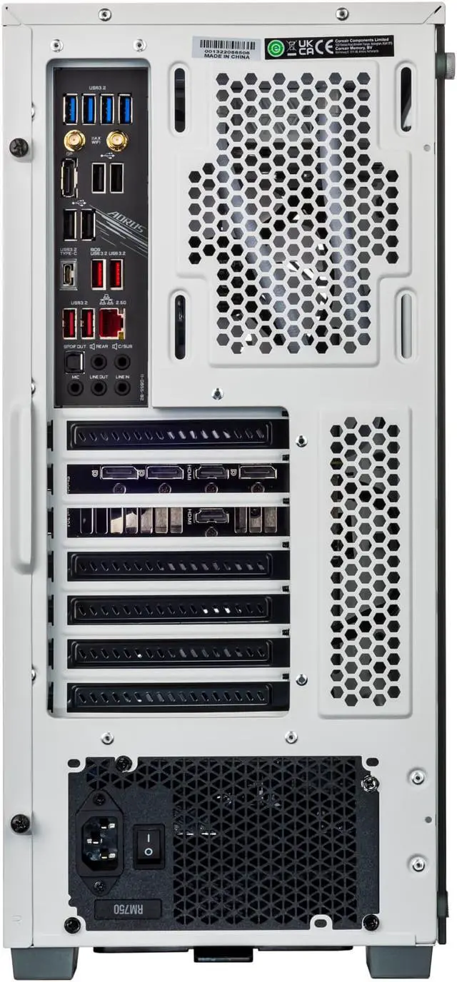Alt view image 7 of 7 - Velztorm White Ferrux II Custom Built Gaming Desktop PC (Intel Core i9-12900K 16-Core, 64GB RAM, 2TB PCIe SSD, GeForce RTX 4060, Wifi, Bluetooth, White, Win 10 Pro)