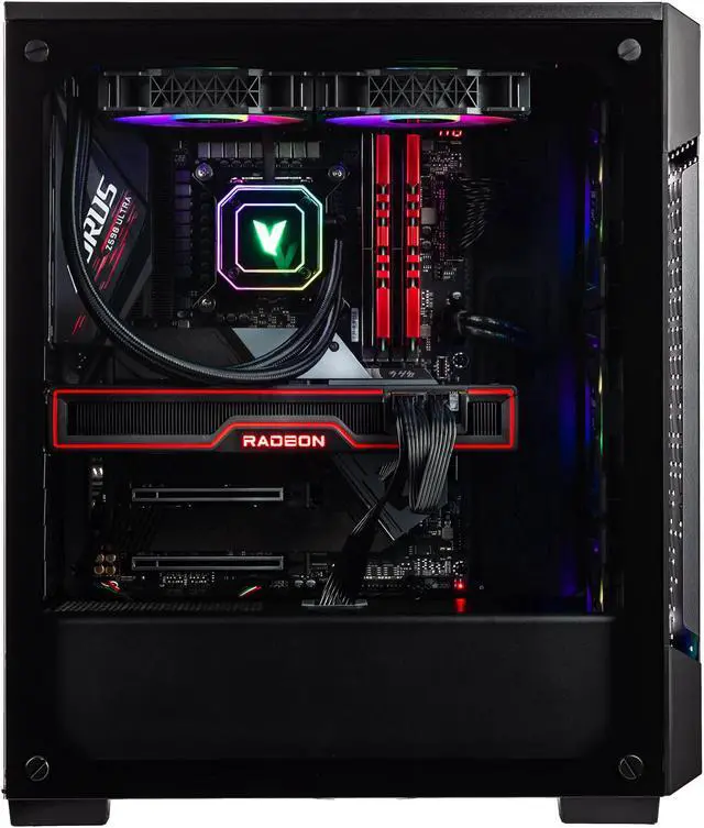 Alt view image 3 of 7 - Velztorm Ferrux II Custom Built Gaming Desktop PC (Intel i9-12900K, Radeon RX 9070 XT, 64GB DDR4, 2TB PCIe SSD, RGB Fans, 240mm AIO, 750W PSU, WiFi 6, Bluetooth 5.1, RJ-45, 1 Display Port, Win 11 Pro)