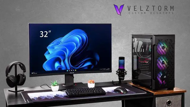 Alt view image 2 of 7 - Velztorm Ferrux II Custom Built Gaming Desktop PC (Intel i9-12900K, Radeon RX 9070 XT, 64GB DDR4, 2TB PCIe SSD, RGB Fans, 240mm AIO, 750W PSU, WiFi 6, Bluetooth 5.1, RJ-45, 1 Display Port, Win 11 Pro)