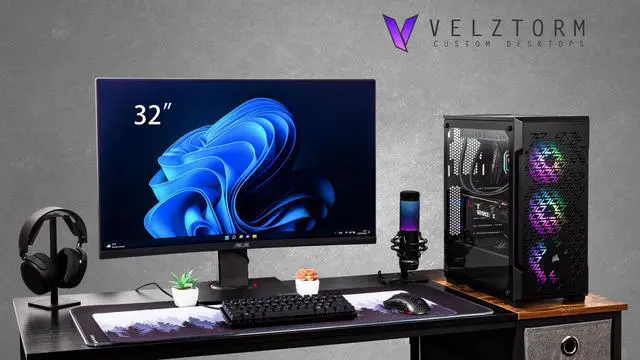 Alt view image 2 of 7 - Velztorm Ferrux II Custom Built Gaming Desktop PC (Intel i9-12900K, GeForce RTX 5070, 32GB DDR4, 2TB PCIe SSD + 2TB HDD, RGB Fans, 240mm AIO, 750W PSU, WiFi 6, Bluetooth 5.1, RJ-45, Win 11 Pro)
