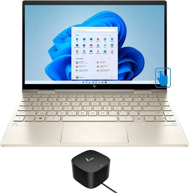Main image of HP ENVY x360  Home & Business 2-in-1 Laptop (Intel i5-1135G7 4-Core, 13.3" 60Hz Touch Full HD (1920x1080), Intel Iris Xe, 8GB RAM, 256GB SSD, Backlit KB, Wifi, Win 10 Home) with 120W G4 Dock