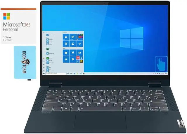 Main image of Lenovo IdeaPad Flex 5 14ALC05 Home & Business Laptop (AMD Ryzen 7 5700U 8-Core, 14.0" 60Hz Touch Full HD (1920x1080), AMD Radeon, 16GB RAM, Win 11 Home) with Microsoft 365 Personal , Hub