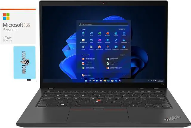 Main image of Lenovo ThinkPad T14 Home & Business Laptop (Intel  i7-1260P 12-Core, 14.0" 60Hz Wide UXGA (1920x1200), Intel Iris Xe, 24GB RAM, 1TB PCIe SSD, Win 11 Pro) with Microsoft 365 Personal , Hub