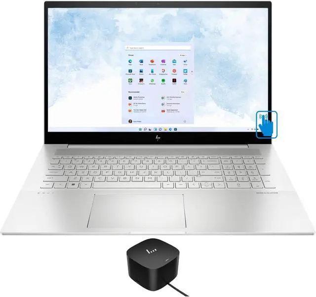 Main image of HP ENVY 17t-cr00 Home & Business Laptop (Intel i7-1260P 12-Core, 17.3" 60Hz Touch Full HD (1920x1080), Intel Iris Xe, 16GB RAM, 512GB SSD, Backlit KB, Wifi, USB 3.2, Win 11 Home) with 120W G4 Dock