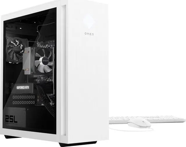 Main image of HP OMEN 25L Gaming & Entertainment Desktop PC (AMD Ryzen 5 5600G 6-Core, GeForce GTX 1660 Super, 32GB RAM, 512GB PCIe SSD + 1TB HDD (3.5), Wifi, USB 3.2, HDMI, Bluetooth, Win 11 Pro) Refurbished