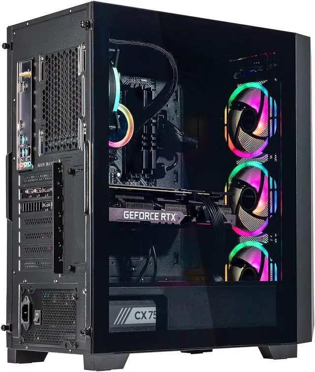 Alt view image 3 of 7 - Velztorm Pilum Gaming Desktop PC (AMD Ryzen 7 5700X, GeForce RTX 5060, 32GB DDR4, 1TB PCIe SSD + 2TB HDD, 120mm AIO, 750W PSU, RJ-45, 1 Display Port, HDMI, Win 11 Home)
