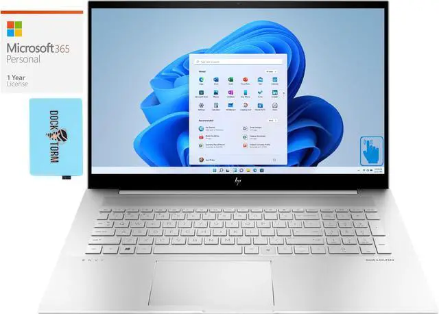 Main image of HP ENVY Laptop 17 Home & Business Laptop (Intel i7-1255U 10-Core, 17.3" 60Hz Touch Full HD (1920x1080), Intel Iris Xe, 16GB RAM, 512GB SSD, Win 11 Home) with Microsoft 365 Personal , Hub