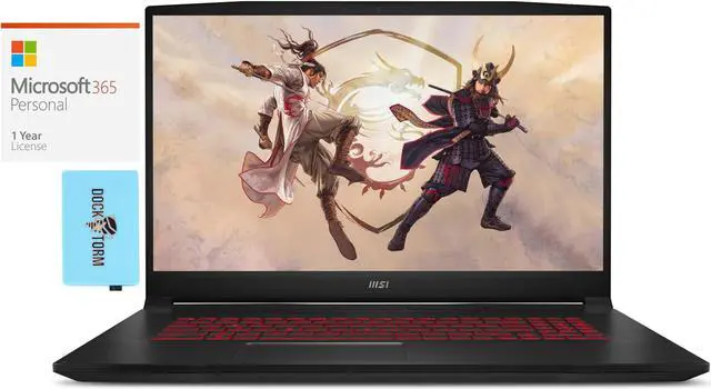 Main image of MSI Katana GF76 12UE-026 Gaming & Entertainment Laptop (Intel i7-12700H 14-Core, 17.3" 144Hz Full HD (1920x1080), NVIDIA GeForce RTX 3060, 16GB RAM, Win 11 Home) with Microsoft 365 Personal , Hub
