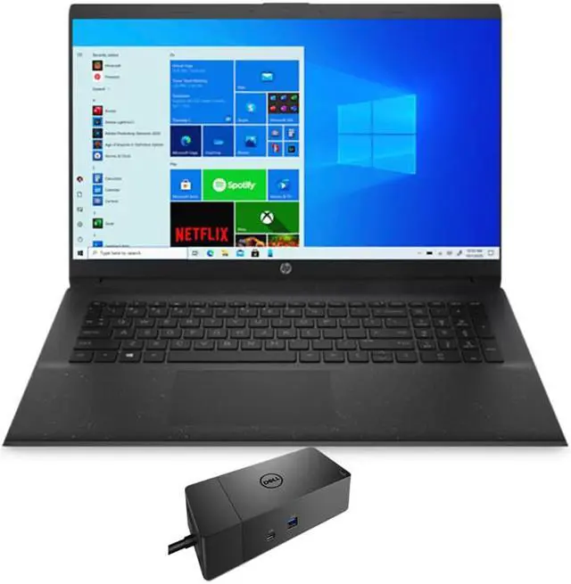 Main image of HP 17z-cp000 Home & Business Laptop (AMD Athlon Gold 3150U 2-Core, 17.3" 60Hz HD+ (1600x900), AMD Radeon, 8GB RAM, 128GB SSD + 1TB HDD, Wifi, HDMI, Webcam, Win 10 Home) with WD19S 180W Dock