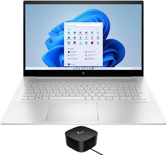 Main image of HP Envy 17t-cr0000 Home & Business Laptop (Intel i7-1260P 12-Core, 17.3" 60Hz 4K Ultra HD (3840x2160), Intel Iris Xe, 16GB RAM, 512GB SSD, Backlit KB, Wifi, USB 3.2, Win 11 Home) with 120W G4 Dock