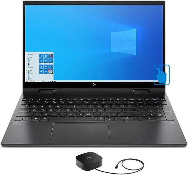 Main image of HP ENVY x360 -15 Home & Business 2-in-1 Laptop (AMD Ryzen 5 5500U 6-Core, 15.6" 60Hz Touch Full HD (1920x1080), AMD Radeon, 32GB RAM, 2TB PCIe SSD, Backlit KB, Wifi, USB 3.2, HDMI, Win 11 Pro)