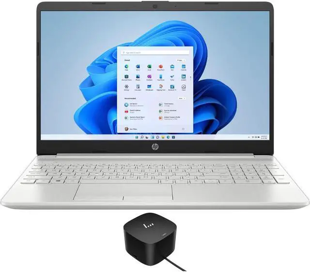 Main image of HP 15-dw4725od Home & Business Laptop (Intel i5-1235U 10-Core, 15.6" 60Hz HD (1366x768), Intel Iris Xe, 8GB RAM, 512GB SSD, Wifi, HDMI, Webcam, Bluetooth, SD Card, Win 11 Home) with 120W G4 Dock