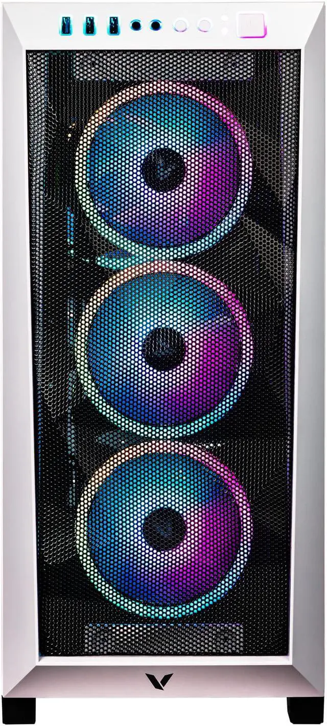 Alt view image 6 of 7 - Velztorm White Pilum CTO Gaming Desktop PC Liquid-Cooled (AMD Ryzen 7 5700X 8-Core, GeForce RTX 3060 12GB, 32GB DDR4, 1TB PCIe SSD + 1TB HDD (3.5), RGB Fans, 750W PSU, AC WiFi, BT 5.0, Win10Pro)