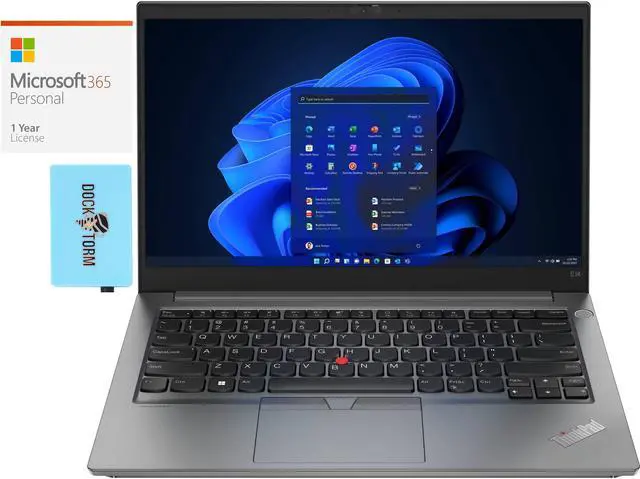 Main image of Lenovo ThinkPad E14 Gen 4 Home & Business Laptop (AMD Ryzen 5 5625U 6-Core, 14.0" 60Hz Full HD (1920x1080), AMD Radeon, 12GB RAM, Win 11 Pro) with Microsoft 365 Personal , Dockztorm Hub
