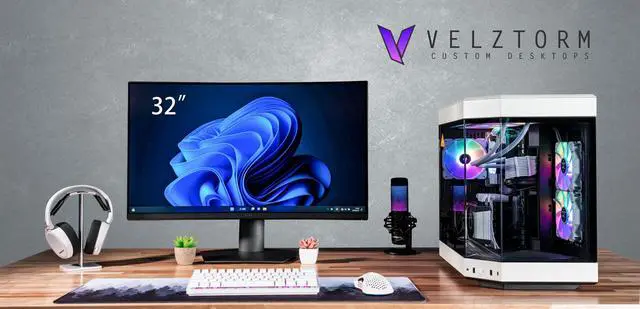 Alt view image 2 of 7 - Velztorm Praetix Custom Built Gaming Desktop PC (Intel i9-14900K, AMD Radeon RX 9060 XT, 32GB DDR5, 2TB PCIe SSD, RGB Fans, 360mm AIO, 1000W PSU, WiFi 6, Bluetooth 5.2, RJ-45, Win 11 Pro)