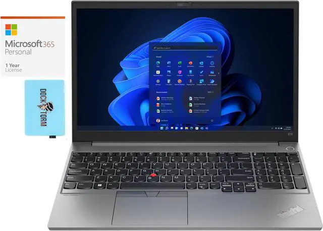 Main image of Lenovo ThinkPad E15 Gen 4 Home & Business Laptop (AMD Ryzen 5 5625U 6-Core, 15.6" 60Hz Full HD (1920x1080), AMD Radeon, 24GB RAM, Win 11 Pro) with Microsoft 365 Personal , Dockztorm Hub