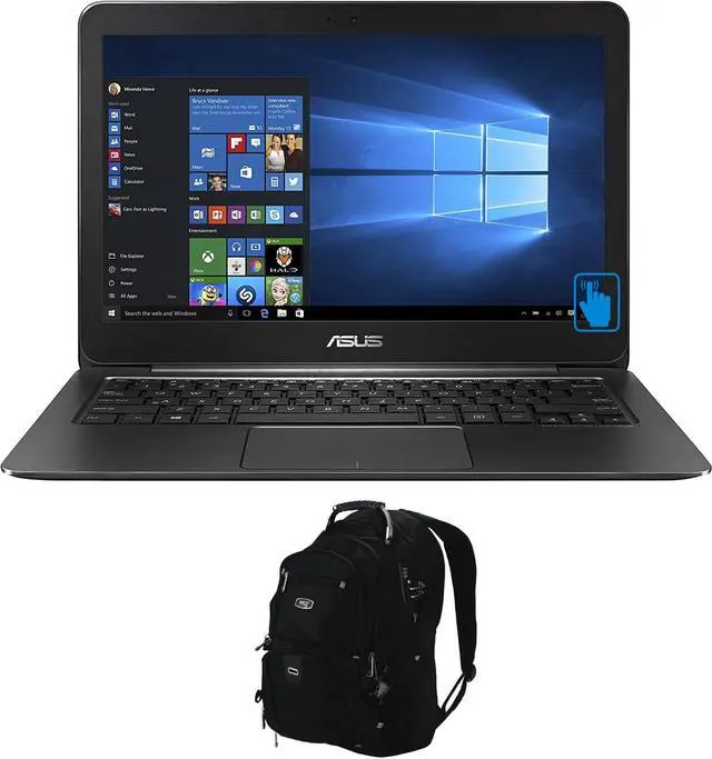 Main image of ASUS ZenBook Signature Edition  Home & Business Laptop (Intel M3-6Y30 2-Core, 13.3" 60Hz Touch QHD+ (3200x1800), Intel HD 515, 8GB RAM, Win 11 Home) with Travel & Work Backpack