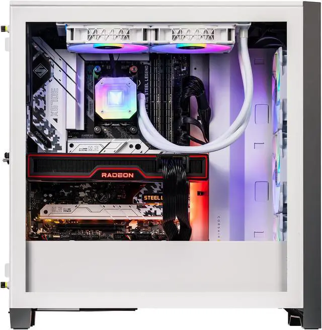 Alt view image 3 of 7 - Velztorm White Armix Prebuilt Gaming Desktop PC (AMD Ryzen 9 7900X 12-Core 4.7GHz, Radeon RX 6900 XT 16GB, 16GB DDR5, 1TB PCIe SSD, 240mm AIO, 1000W PSU, Killer Wifi 6E, Win10Home)