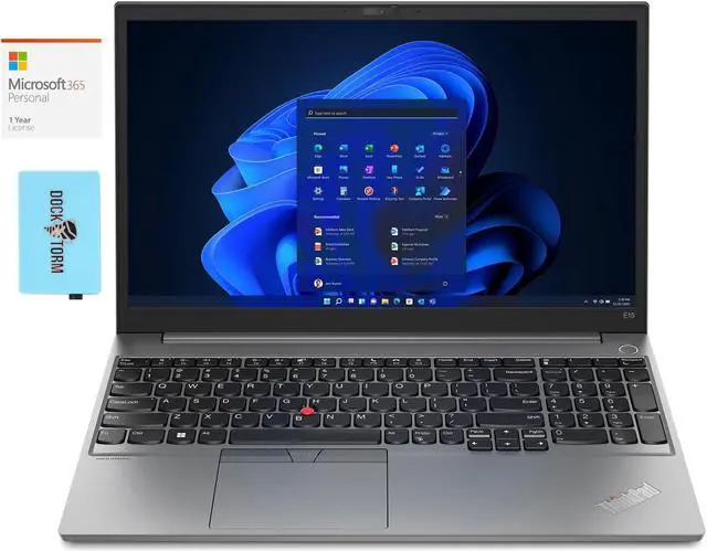 Main image of Lenovo ThinkPad E15 Gen 4 Home & Business Laptop (Intel i5-1235U 10-Core, 15.6" 60Hz Full HD (1920x1080), Intel UHD, 8GB RAM, Win 10 Pro) with Microsoft 365 Personal , Dockztorm Hub