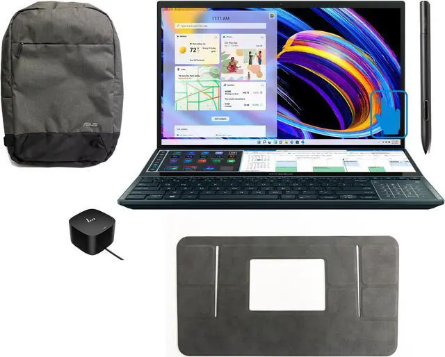 Main image of ASUS ZenBook Pro Duo 15 UX582ZM Gaming & Business Laptop (Intel i7-12700H 14-Core, 15.6" 60Hz Touch 4K Ultra HD (3840x2160), GeForce RTX 3060, Win 11 Home) with 120W G4 Dock